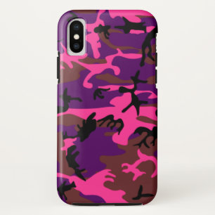 Hot Pink Camo iPhone X Case