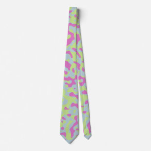 Hot Pink Camo in Light Lime Green and Pale Blue Tie