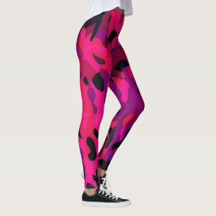 Hot Pink Camo Leggings - Unique Camo Pattern
