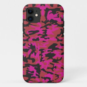 Hot pink camo pattern iPhone 11 case