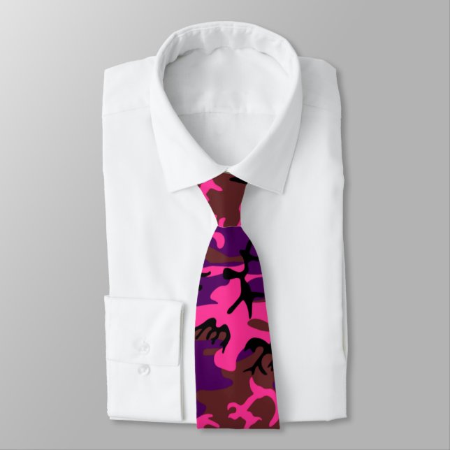 Hot Pink Camo Tie (Tied)