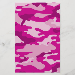 Hot Pink Camouflage Scrapbook Crafting Paper