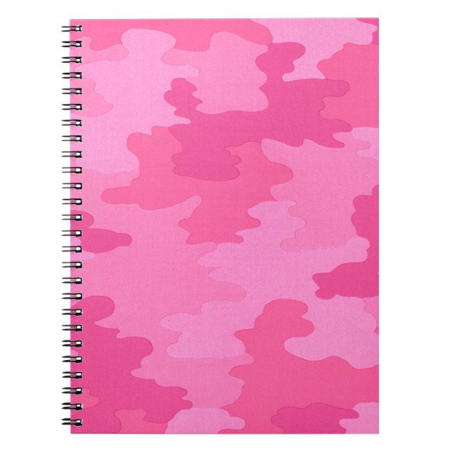 Hot Pink Camouflage Spiral Notebook (Front)