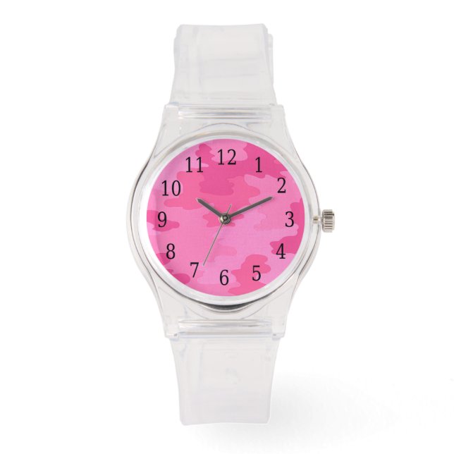 Hot Pink Camouflage Watch (Front)