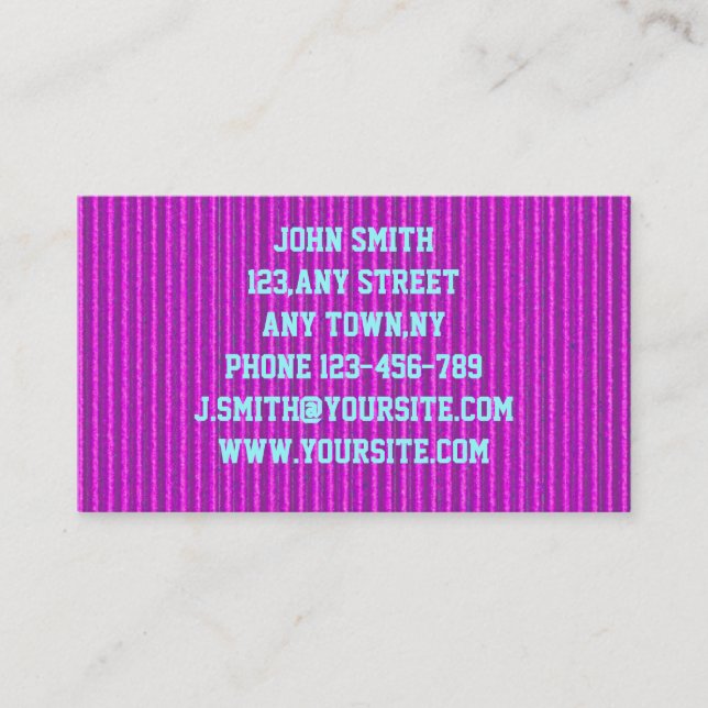 Hot Pink Cardboard Business Card Template (Front)