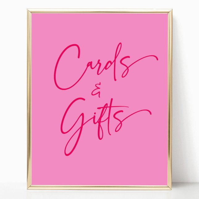 Hot Pink Cards and Gifts Party Sign (Creator Uploaded)