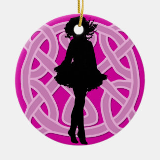 Hot Pink Celtic Dancer Ornament