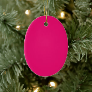 Hot Pink ceramic oval ornament