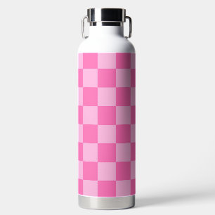 Hot Pink Checkerboard Water Bottle
