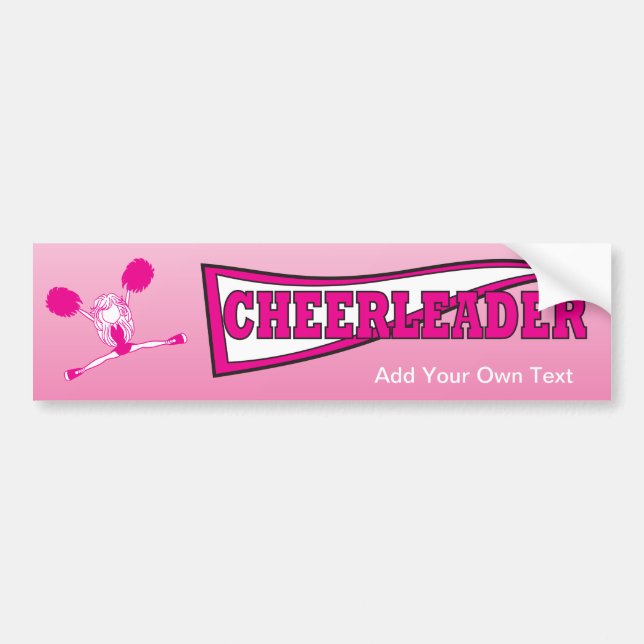 Hot Pink Cheerleader Girl Silhouette Bumper Sticker (Front)