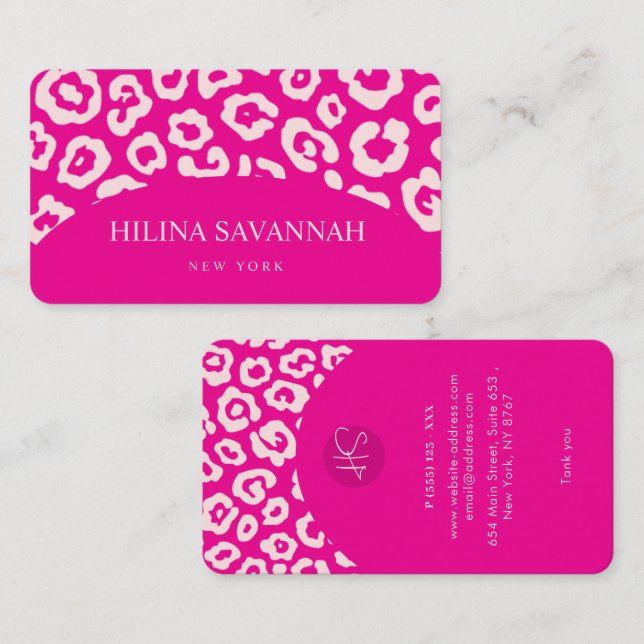 Hot Pink Cheetah Skin Business Card (Front/Back)