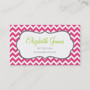 Hot Pink Chevron Business Card