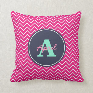 Hot Pink Chevron Custom Cushion