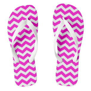 Hot Pink Chevron Flip Flops