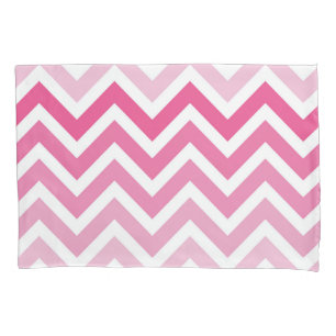 Hot Pink Chevron Ombre ZigZag Pattern Pillowcase