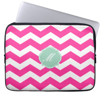 Hot Pink Chevron Pattern Laptop Sleeve