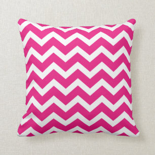 Hot Pink Chevron Stripe Pillow