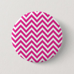 Hot Pink Chevron zigzag Pattern 6 Cm Round Badge