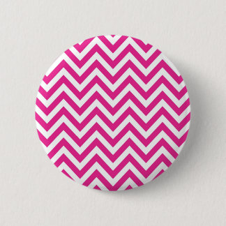 Hot Pink Chevron zigzag Pattern 6 Cm Round Badge