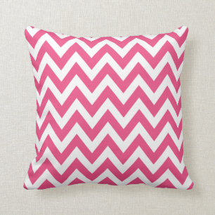 Hot Pink Chevron Zigzag Pattern Cushion