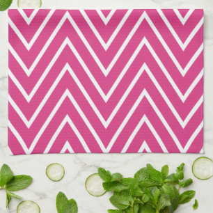 Hot Pink Chevrons Pattern {pick your colour} Tea Towel