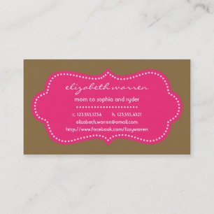 Hot Pink Chic Moderna Mummy Calling Card
