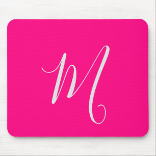 hot pink- chic monogram mouse mat