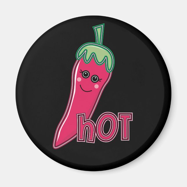 Hot Pink Chilli Pepper Magnet (Front)
