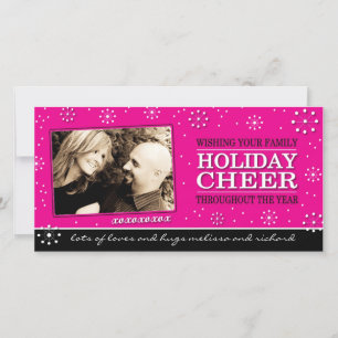 Hot Pink Christmas Photo Card