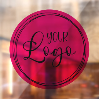 Hot Pink Circle for Your Business Logo Window Cling