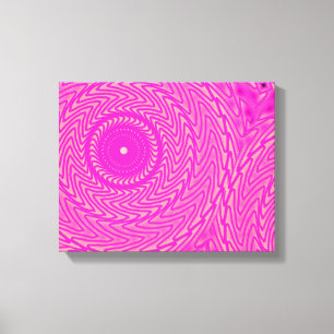 Hot pink circles pattern canvas print