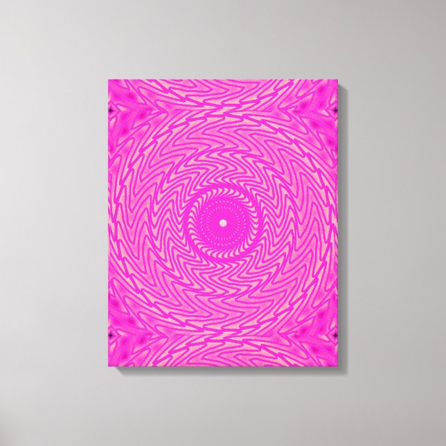 Hot pink circles pattern canvas print (Front)