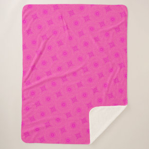 Hot pink circles pattern sherpa blanket