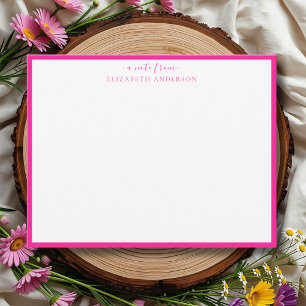 Hot Pink Classic Border Note Card