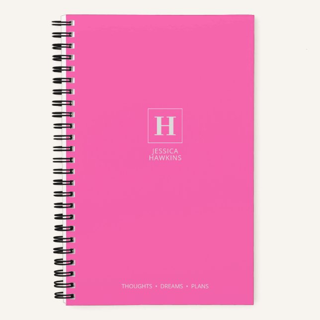 Hot Pink Classic Monogram Notebook (Front)