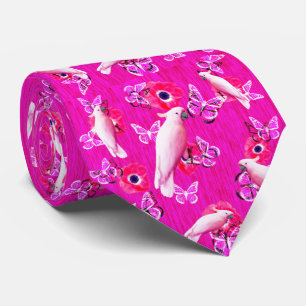 Hot Pink Cockatoos, Neck Tie