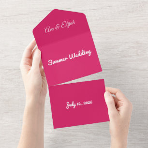 Hot Pink Color Block   Bold Wedding Template