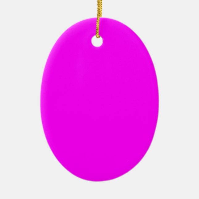 Hot Pink Colour Customised Designer Ceramic Tree Decoration (Front)