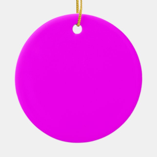 Hot Pink Colour Customised Designer Ceramic Tree Decoration (Front)