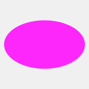 Hot Pink Colour Customised Designer Oval Sticker
