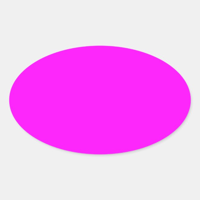 Hot Pink Colour Customised Designer Oval Sticker (Front)