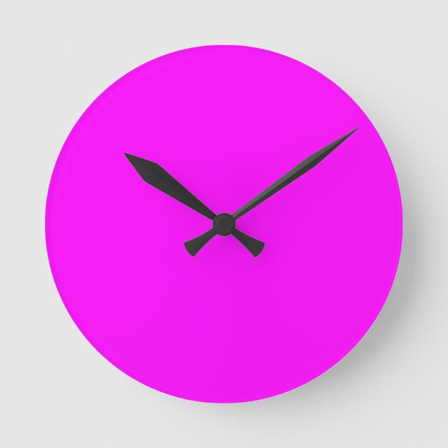 Hot Pink Colour Customised Designer Round Clock (Front)
