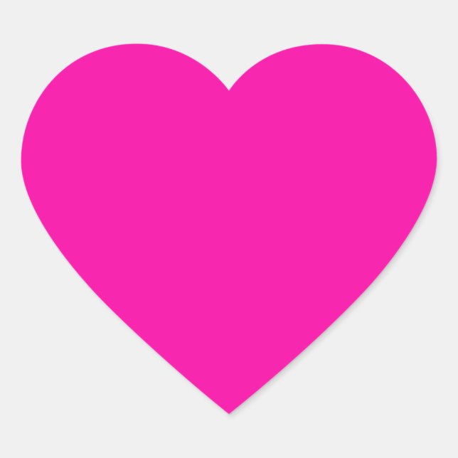 Hot Pink Colour Only Custom Design Heart Sticker (Front)