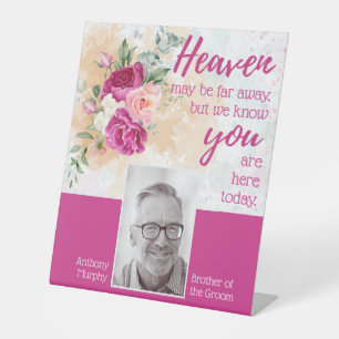 Hot Pink Colour Splash Wedding Memorial Chair Pedestal Sign
