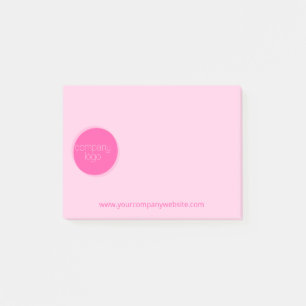 HOT PINK COMPANY LOGO TEMPLATE CUSTOM BUSINESS POST-IT NOTES
