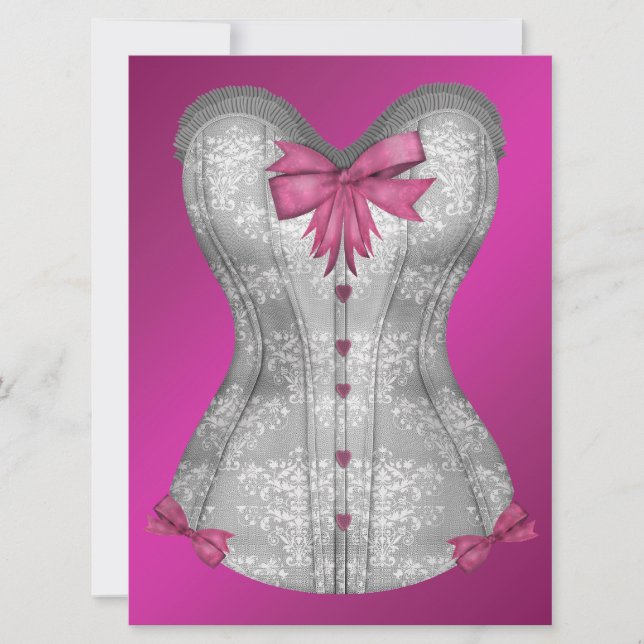 Hot Pink Corset Bachelorette Party Invitation (Front)