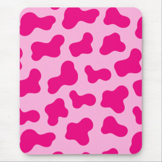 Hot Pink Cow Print  Mouse Mat