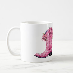 Hot Pink Cowgirl Boot Howdy Coffee Mug