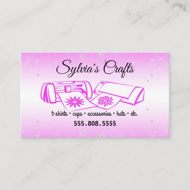 Hot Pink Crafting Vinyl Business Card (Front)