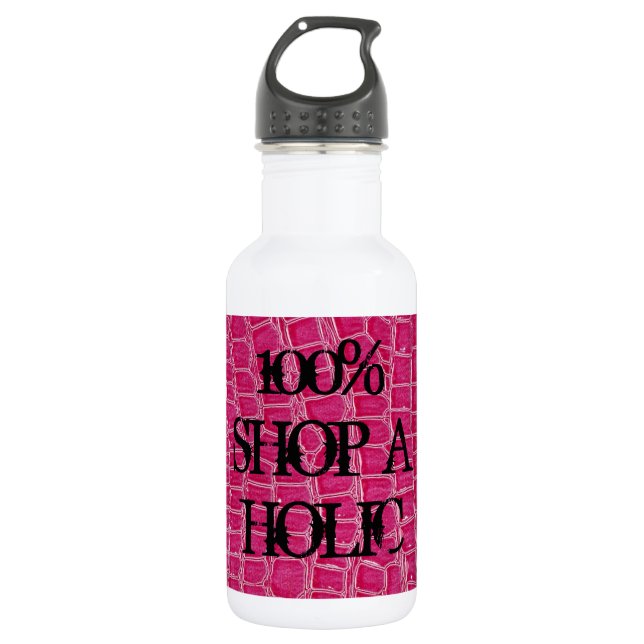 Hot Pink Croc Crocodile Skin 32. oz. 532 Ml Water Bottle (Front)
